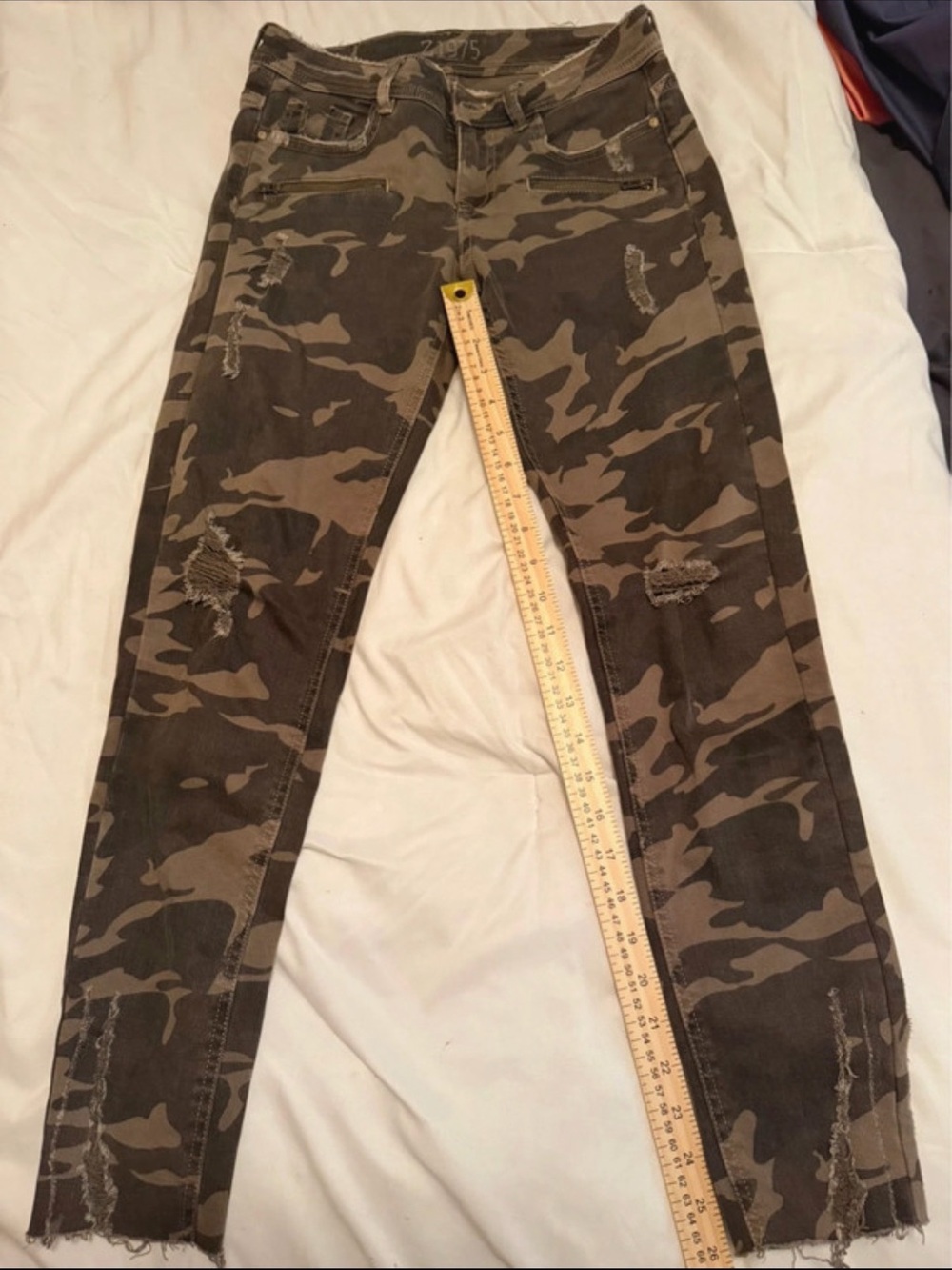 Zara Skinny Camo Jeans in Olive and Brown